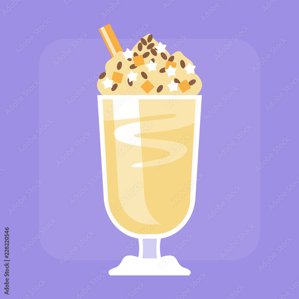 Vanilla milkshake design, vector illustration. Vanilla milkshake design, vector illustration.