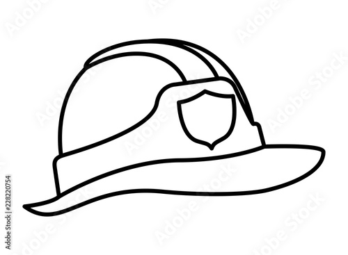 cute fireman helmet isolated icon