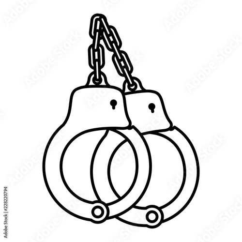 police handcuffs isolated icon