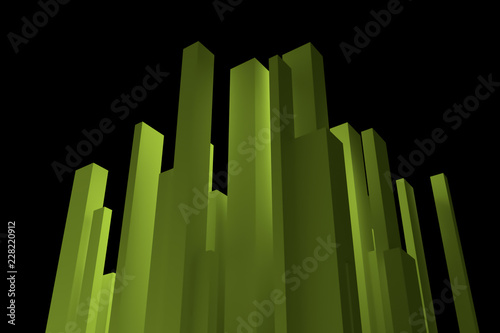 3D rendering. Abstract colorful lighting  pillar block or shapre. Wallpaper for graphic design.