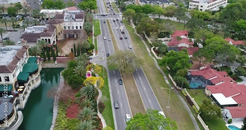 Aerial Footage of the Sand Lake Road Area, Dr. Phillips, Orlando FL