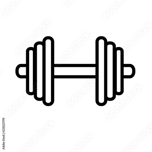 Simple icon of dumbbell, isolated on white photo