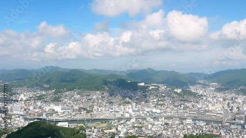 都市風景　長崎市　タイムラプス　稲佐山からの眺望