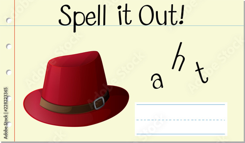 Spell English word hat photo