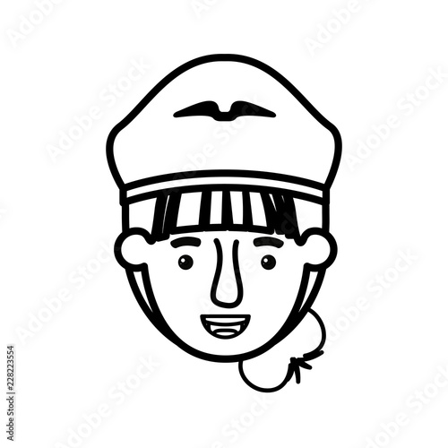 head of woman pilot avatar character