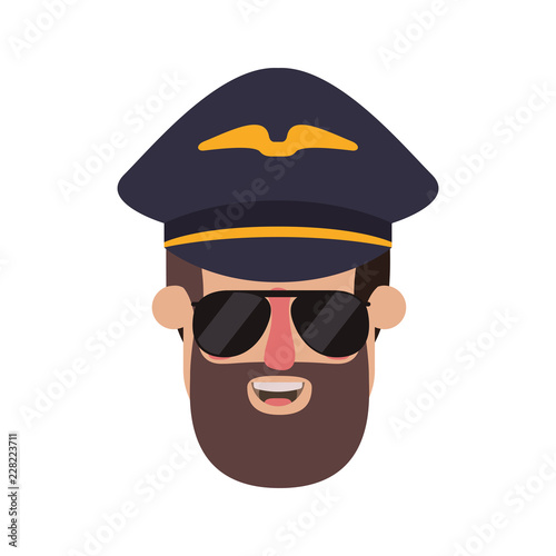 head of man pilot avatar character