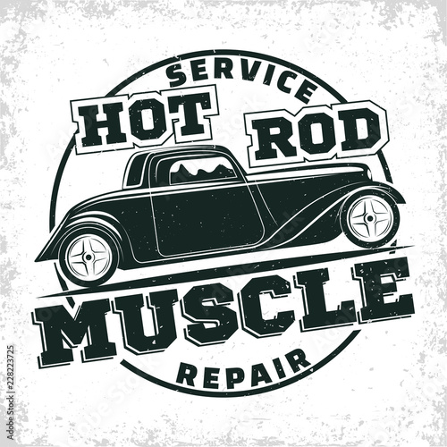 vintage  hot rod emblem design