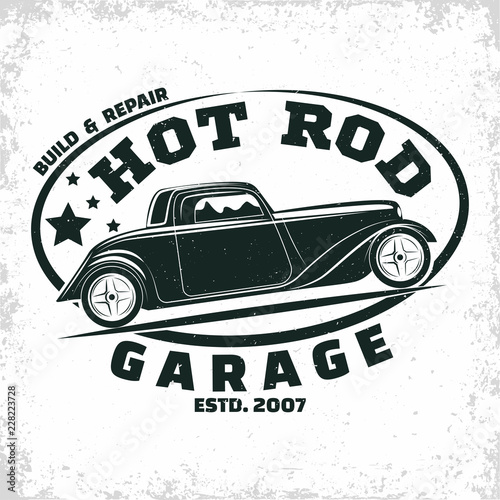 vintage  hot rod emblem design