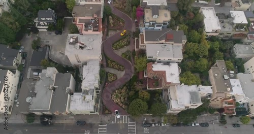 Aerial view of Lombard Street San Francisco California