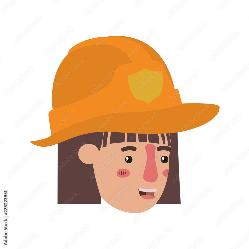 head of woman firewoman avatar character