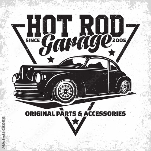 vintage  hot rod emblem design