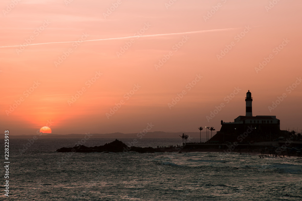Salvador Bahia Brazil - Sunset at Barra Lighthouse