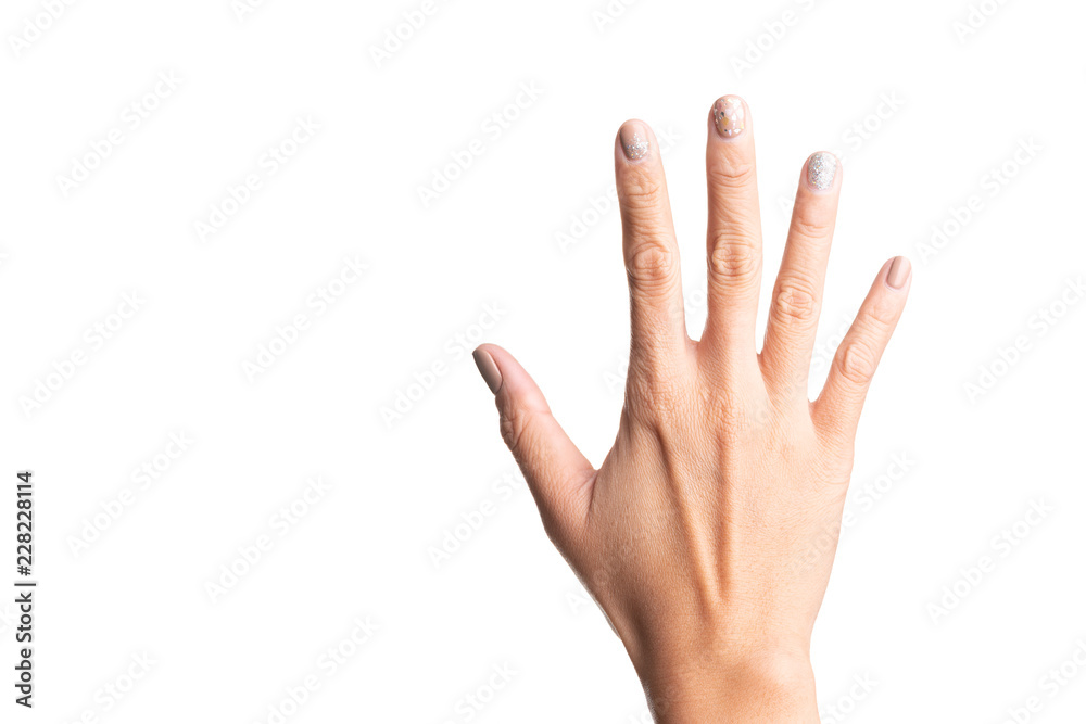 Girl hands gesture isolated on white Girl hands gesture isolated on white