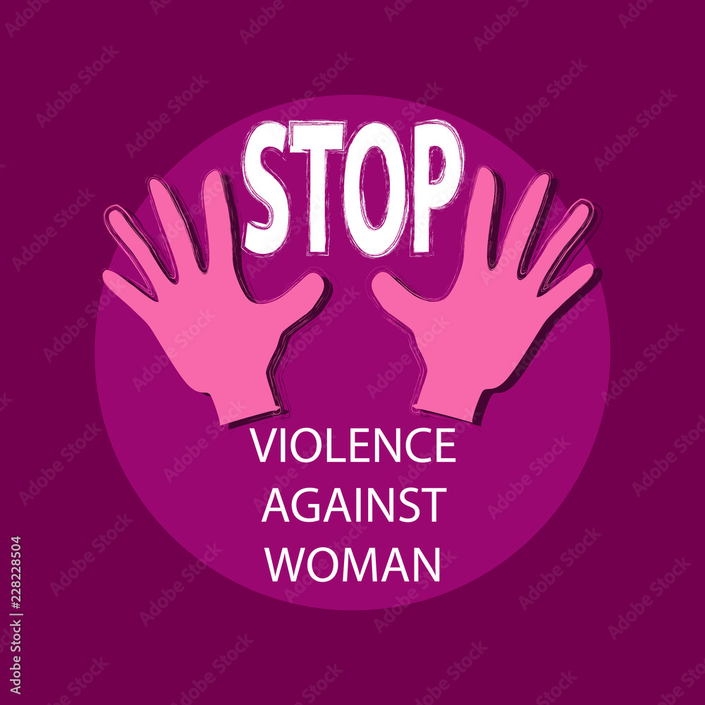 Stop violence against women concept. November 25 Stop violence against women concept. November 25
