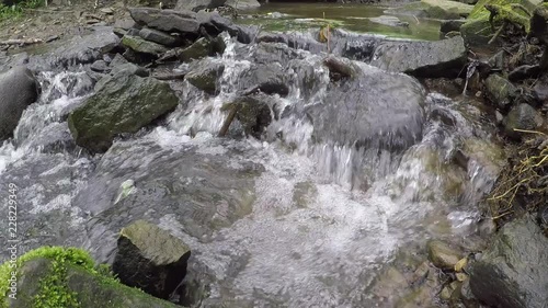 Small waterfalls on a river.