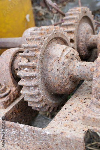 close up old rusty gear