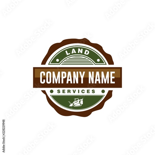 LAND SERVICES LOGO DESIGN BADGE VECTOR