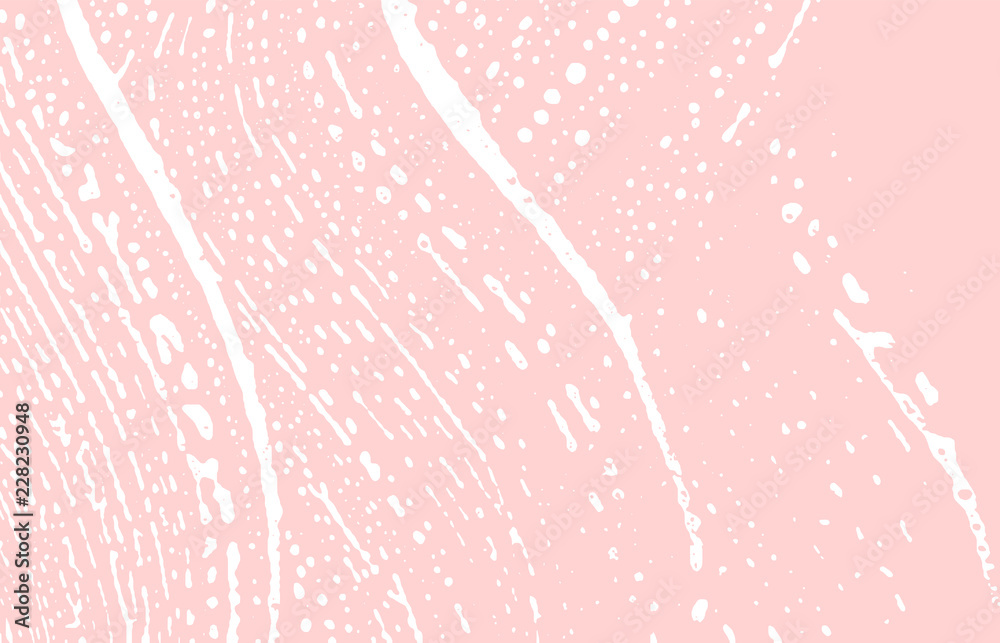 Grunge texture. Distress pink rough trace. Gorgeou