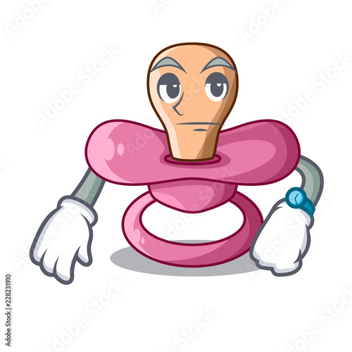 Waiting baby silicone pacifier isolated on mascot