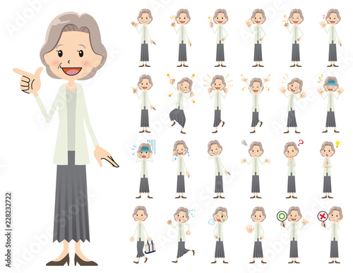 female charactor set. Various poses and emotions.