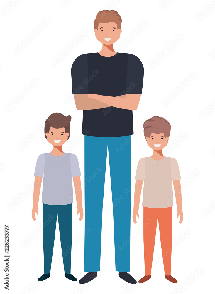 father with his children avatar character