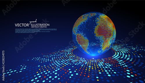Colorful earth graphic design can be used for business infographics.