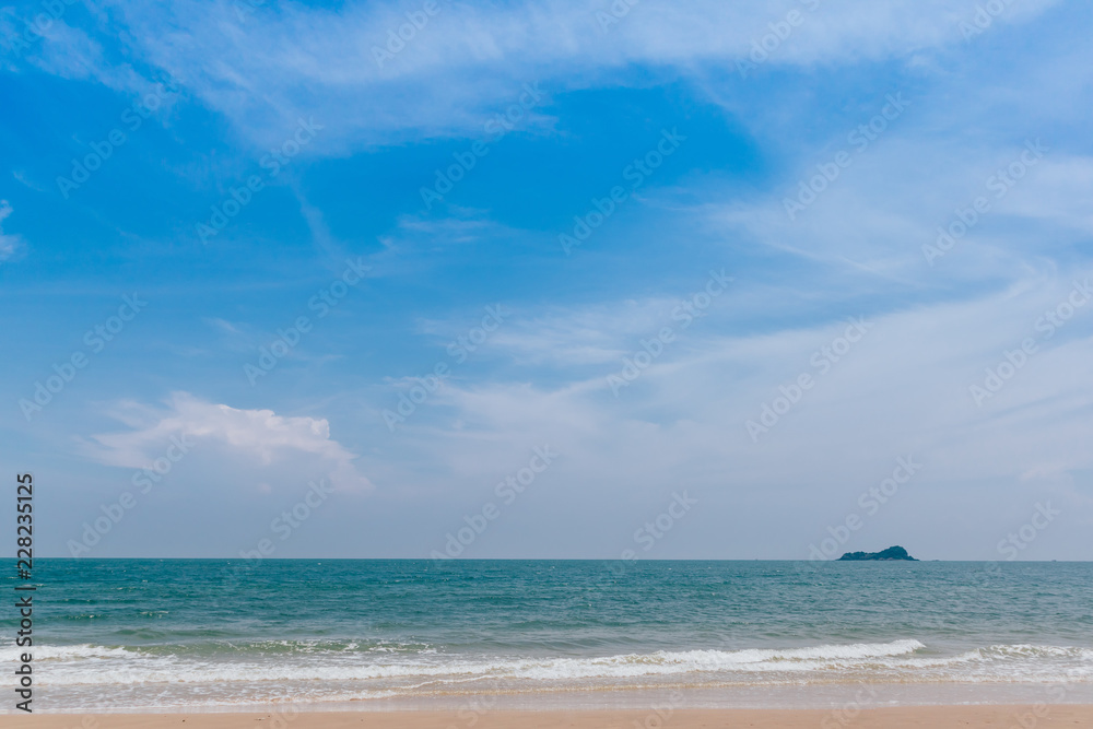 Landscape of green ocean of tropical beach. Landscape of green ocean of tropical beach.