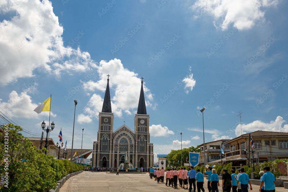 Chanthaburi, Thailand - MAY 20, 2018 : Cathedral of the Immaculate Conception is a Catholic church and is located in the city of Chanthaburi, Thailand.