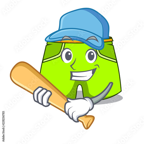 Playing baseball character style short pant for hangout