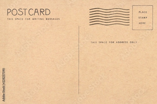 Backside of blank postcard with dirty stain