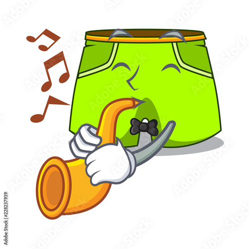 With trumpet cartoon shorts style for the swimming