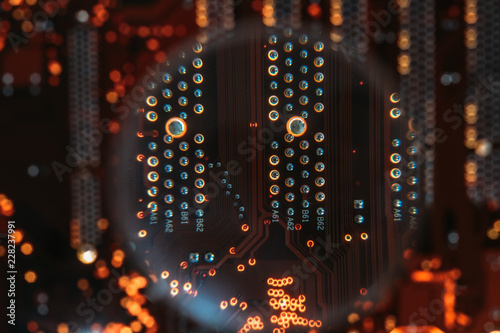 Fotografie pcb conductive tracks closeup