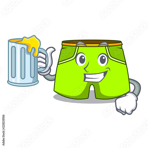 With juice cartoon shorts style for the swimming
