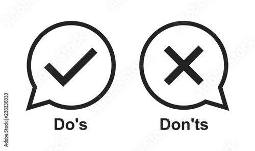 Speech icon vector bubble like dos and donts. flat simple trend modern logotype graphic design