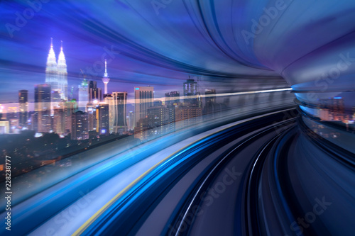 Kuala Lumpur Morden city and smart transportation concept photo