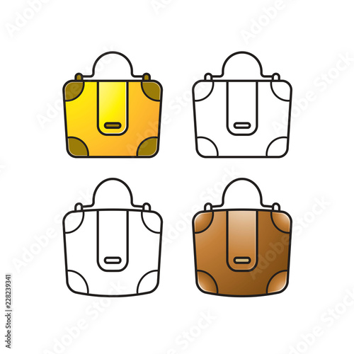 purse variations isolated on white back ground vector drawing
