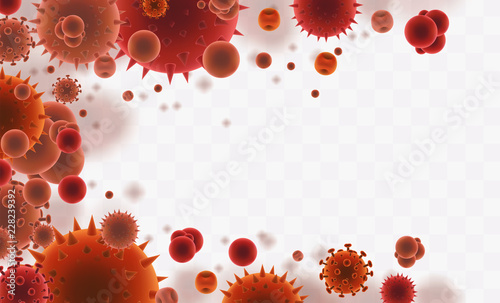 vector background of viruses and bacteria