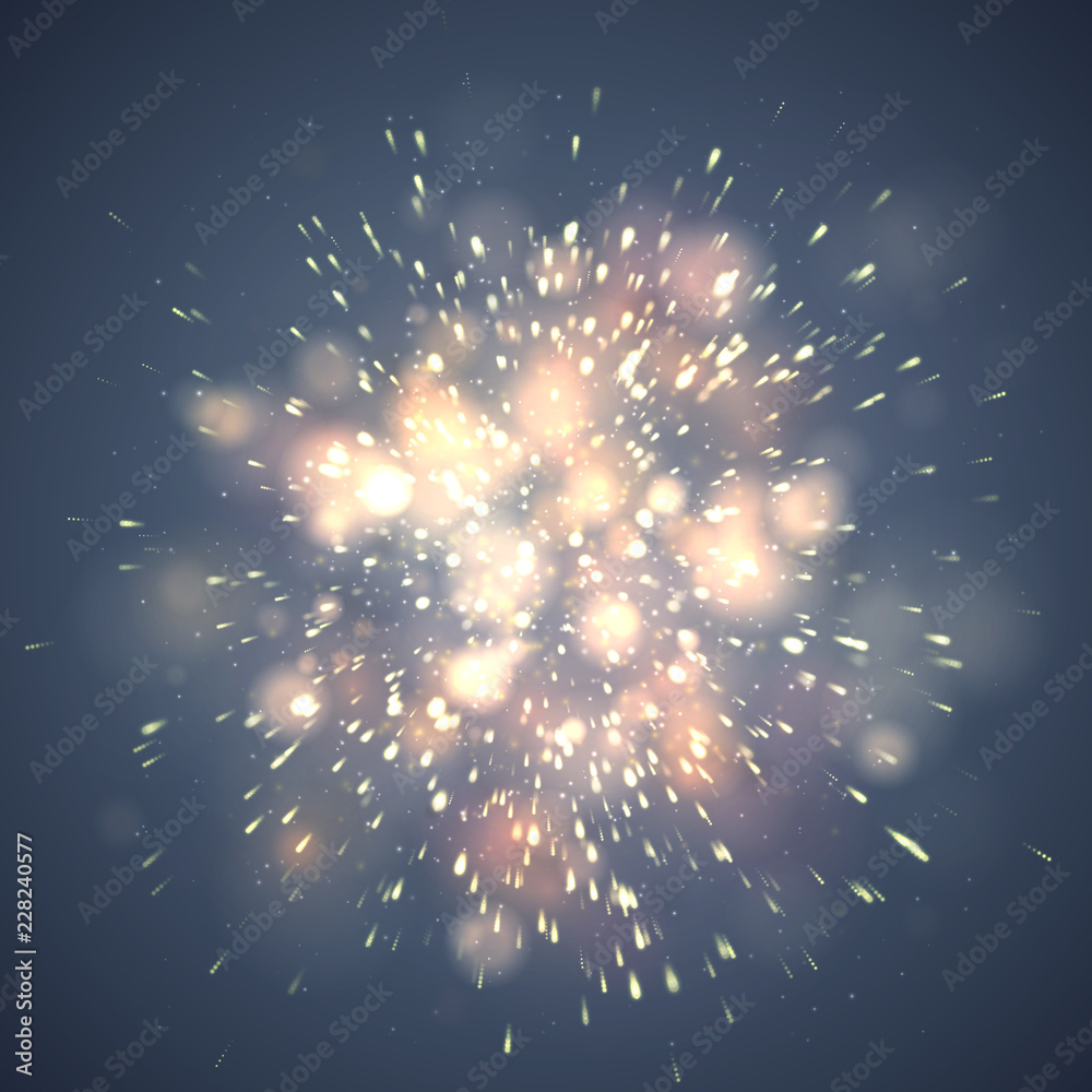 Fototapeta premium Abstract bright salute. explosion of bright colors in the sky.