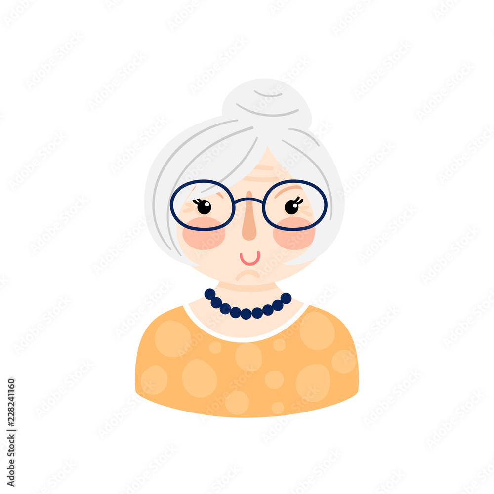 old woman cartoon face