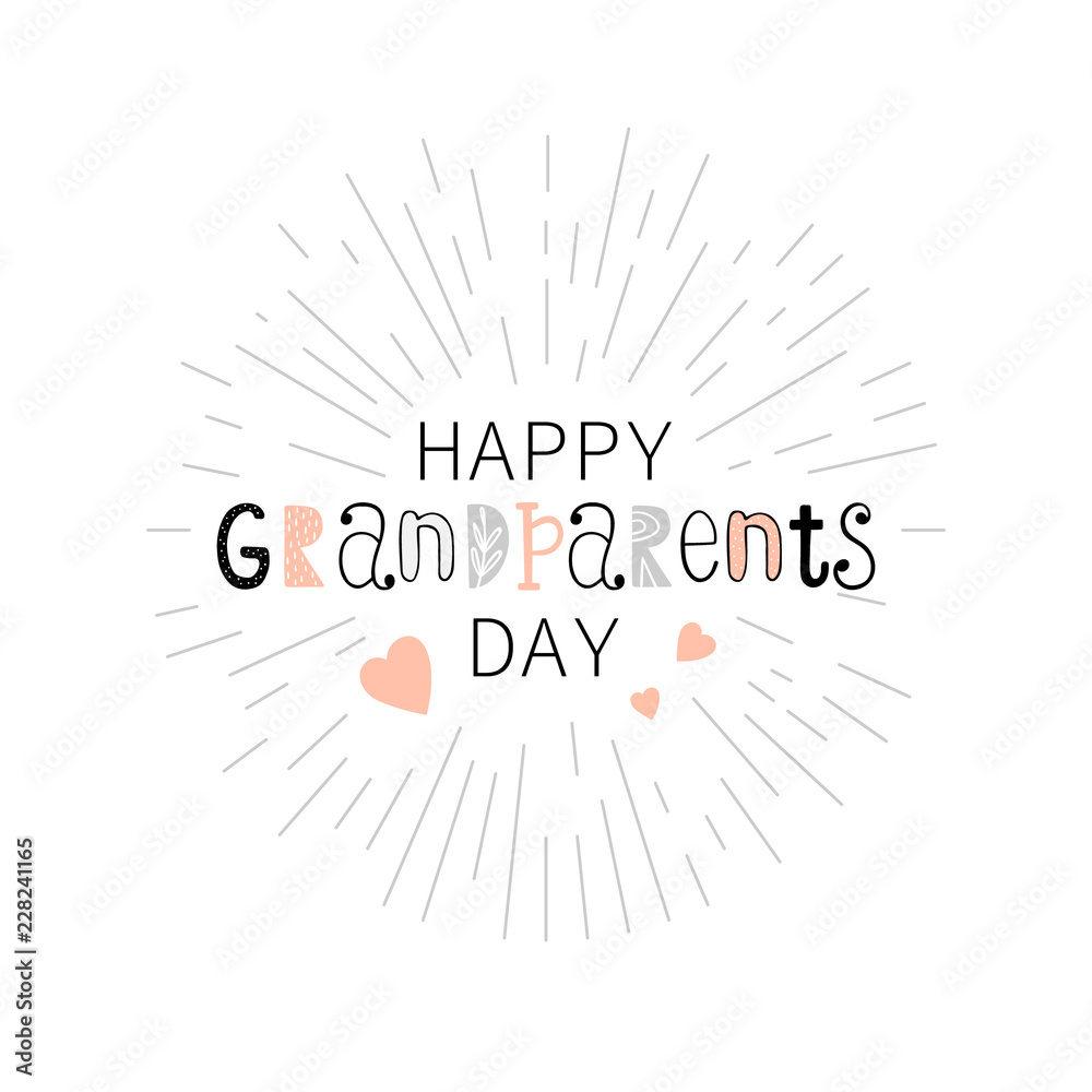 Fototapeta premium Happy Grandparents day text
