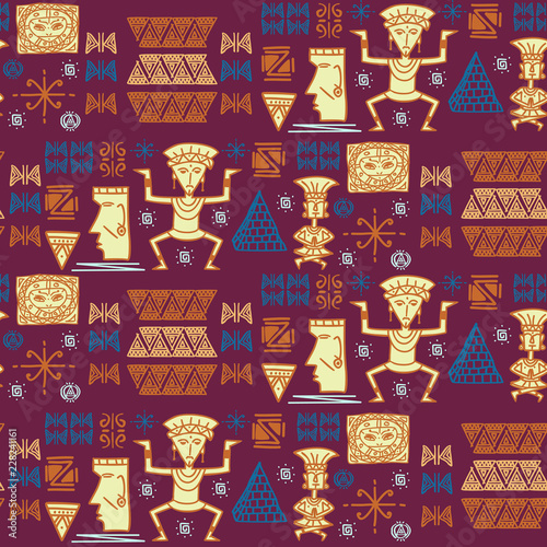 Aztec tribal pattern vector...