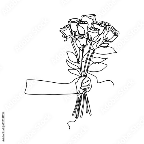 Photo holding rose flowers