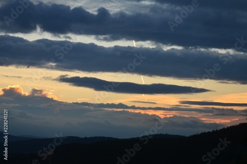 sunset in mountains