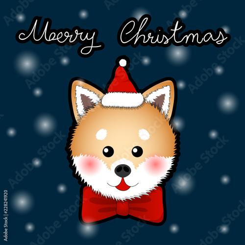 Shiba Inu Santa Claus Dog G...