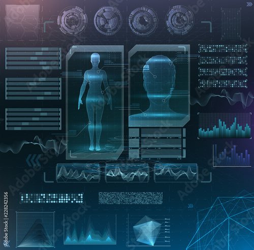 vector interface set. medical examination of a woman.