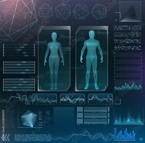 vector interface set. medical examination of a woman.