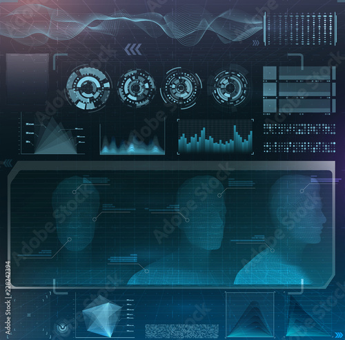 vector interface set. medical examination of a man.