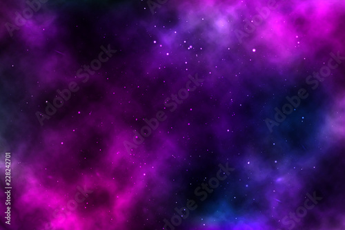 vector background of an infinite space with stars, galaxies, nebulae. © coffeemill