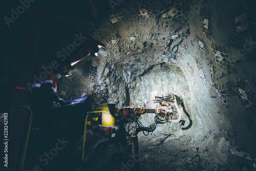 Tablou canvas Underground Mine Drilling Activity