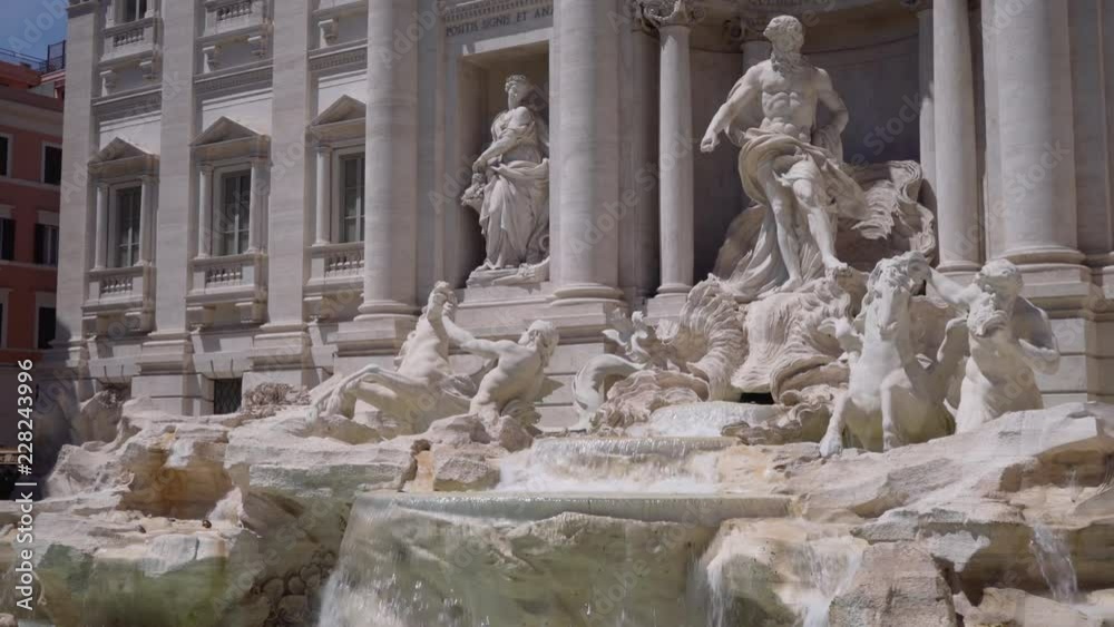 Tight shot of Baroque sculpture on famous fountain in Rome Tight shot of Baroque sculpture on famous fountain in Rome